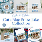 Décoration En Céramique Cute ronde Blue Snowflake Noël Photo