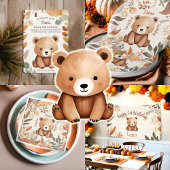 Assiettes En Carton Automne Bébé Ours Un an Anniversaire Bébé Première