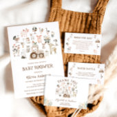 Boerderijdieren Barnyard Baby shower Boek Aanvraag Informatiekaartje