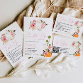 Leuke bloemige spookpompoen kleine boo baby shower bedankkaart