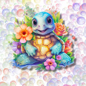 Leuk bloemig Zee schildpad en bubbels Baby shower Bedankdoosjes