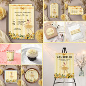 Assiettes En Carton Cute Floral Jaune Ballerina Baby shower