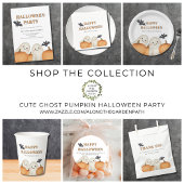 Sticker Rond Ghost Pumpkin Personalized Halloween Party