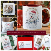 Zwart-wit dennenpaar familie eerste kerst keramisch ornament