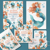 Invitation Sirène Sous L'Aquarelle De Mer Anniversaire Des En