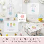 Serviette En Papier Joli Bunny Bleu de Pâques Kawaii Doux