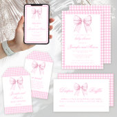 Serviette En Papier En vichy rose ruban arc bébé fille douche