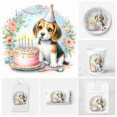 Papier Cadeau Cute Pastel Beagle chiot - Anniversaire