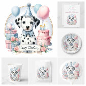 T-shirt Pour Bébé Cute Pastel Chiot Dalmatien - Anniversaire