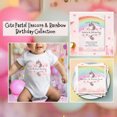 Gobelets En Papier Cute Pastel Unicorn & Rainbow Birthday Party