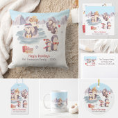 Cute Penguin Famille Joyeux Noël Carte