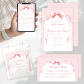 Serviette En Papier Jolie aquarelle rose arc ruban bébé fille douche