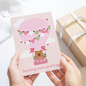 Papier Mousseline Cute Capybara Hot Air Balloon