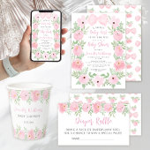 Invitation Fils roses couronnes arc-en-ciel mignon boho bébé