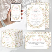 Signe De Table Petite fille fleur sauvage rose tombole de couche