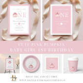 Invitation Petit Citrouille rose mignon 1er anniversaire