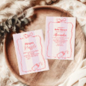 Roze Streep Coquette Bow Diapper Raffle Informatiekaartje