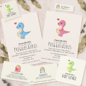Invitation Baby shower Preggosaurus Cute Dinosaur