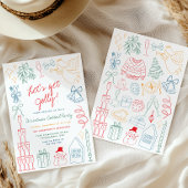 Tablier Cute Colorful Christmas Hand Drawn Doodle Pattern