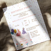 Poster Cute Rabbits on Cake Joint Birthday Sister Welcome