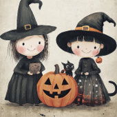 Schattigee Retro Halloween Kinder Ghost Pumpkin Briefkaart