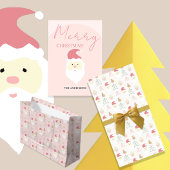 Cute Pink Santa Holiday Pattern Theedoek