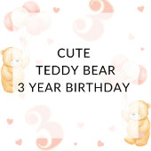 Poster Joyeux Anniversaire 3 ans Fille rose Balloon perso