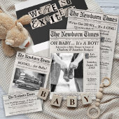 Serviette En Papier Joli journal Le New-born Times Baby shower