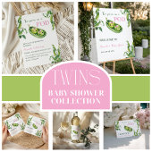 Carnet Jolis jumeaux bébé fille roses Shower Invité