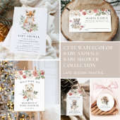 Schattigee Waterverf Raccoon Winter Baby shower Acryl Uitnodigingen