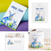 Cute Bunny Happy Pasen Cadeaulabel