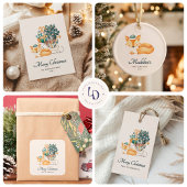 Décoration En Céramique Aquarelle Fox bébé premier Noël