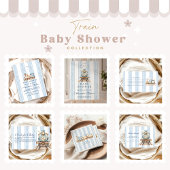 Schattigee Waterverf Train Baby shower Registry Informatiekaartje
