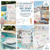 Invitation Fête de Bébé Sous l'Océan à l'Aquarelle