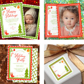 Menu Cute Christmas Icons Scallop CUSTOM Holiday Party
