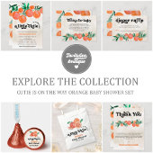Carte Postale Merci de Baby shower orange Little Cutie