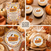 Sticker Rond Fête de Bébé d'Automne Cutie Pie