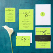Menu Cyber Lime Jet Black Simple Script Wedding Dinner (Personnalisez la collection de ce créateur indépendant. )
