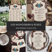 Numéro de table de mariage RPG D20 Roses