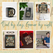 Vaderdag Pap overdag Gamer bij nacht Mok