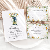 Invitations En Acrylique Daisy Floral Mason Jar Bridal Shower