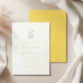 Invitation Élégant Script minimal Mariage beige Numéro de tab