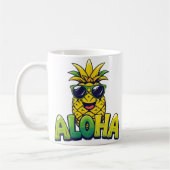 Collection d'ananas Aloha Mug de café Turquoise (Gauche)
