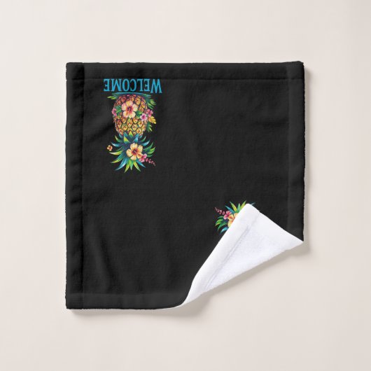 Collection d'ananas de bienvenue Ensemble de servi (Gant de toilette)