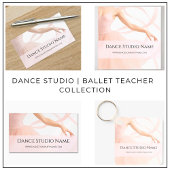 Carte De Visite Elegant Dance Studio Ballet Dancer Blush Pink