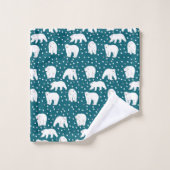 Collection d'animaux arctiques - Ours polaires  (Gant de toilette)
