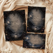 Invitation Mariage Romance Côtière Sombre