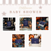 Invitation Baby shower d'Halloween gothique foncé violet