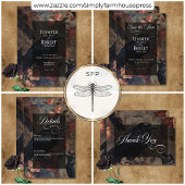 Donker Gotisch Blush Bloemen & Zwart Ravens Save The Date