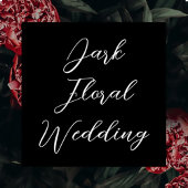 Kalligrafie bloemengotiek bruiloft de datum opslaa magnetische uitnodiging